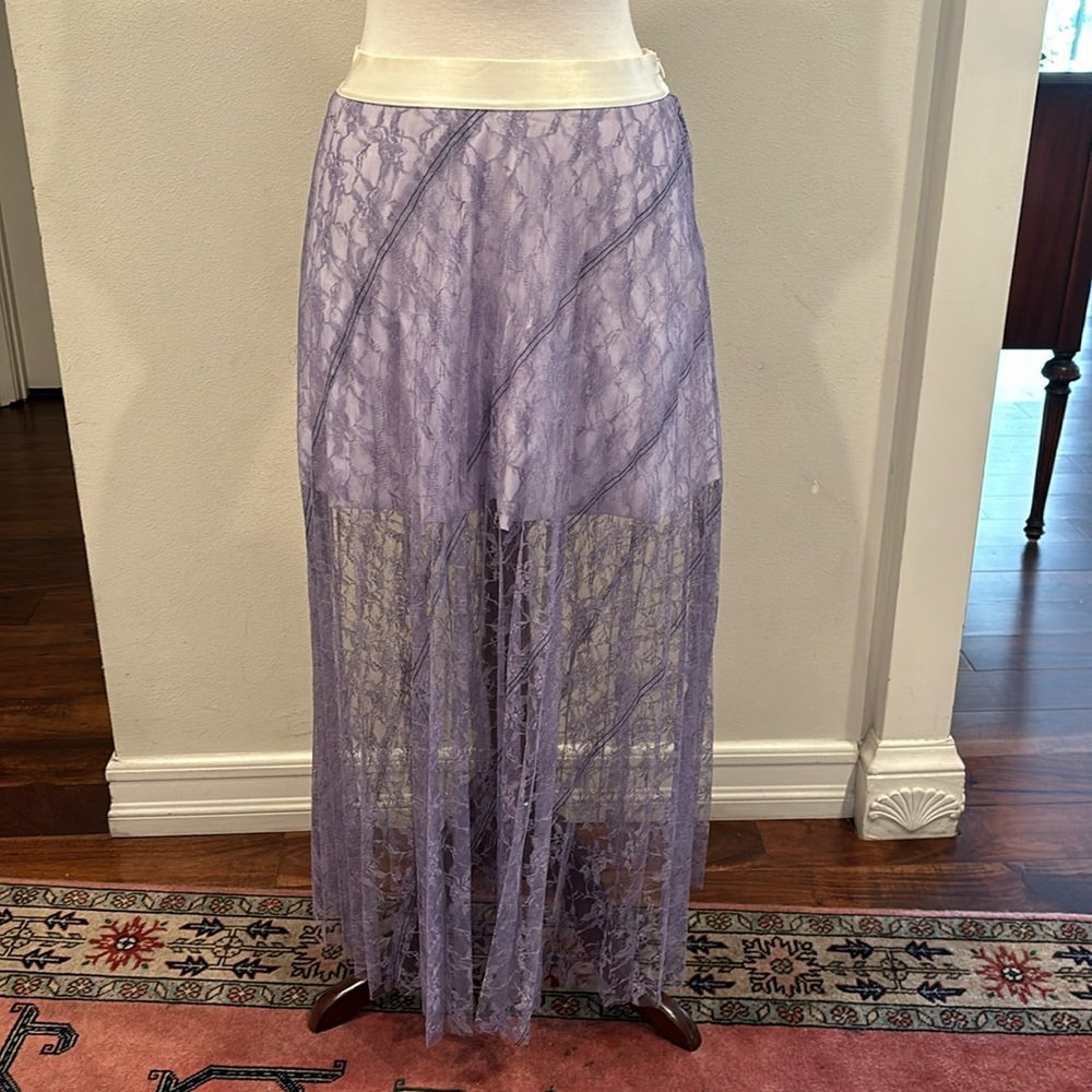 Sandro long skirt w a shirt under skirt.